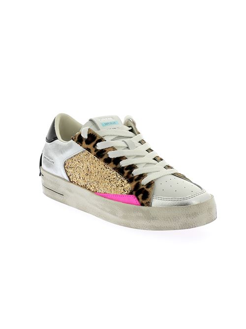 Sk8 Deluxe sneakers da donna in pelle bianca e argento CRIME LONDON | 2810368